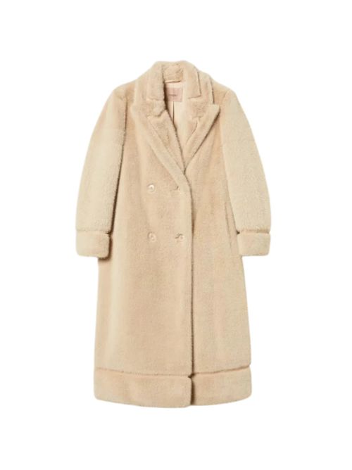 DOUBLE-BREASTED COAT TWIN SET | 252TT215212227 LIGHT NATURAL